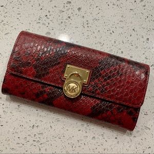Michael Kors Red Snakeskin Wallet